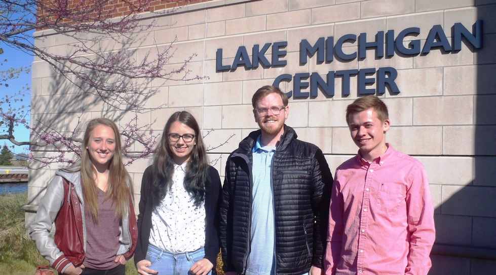 Pictured left to right: Maria Scarborough, Emily Dusicska, Matthew Allen and Noah Cleghorn